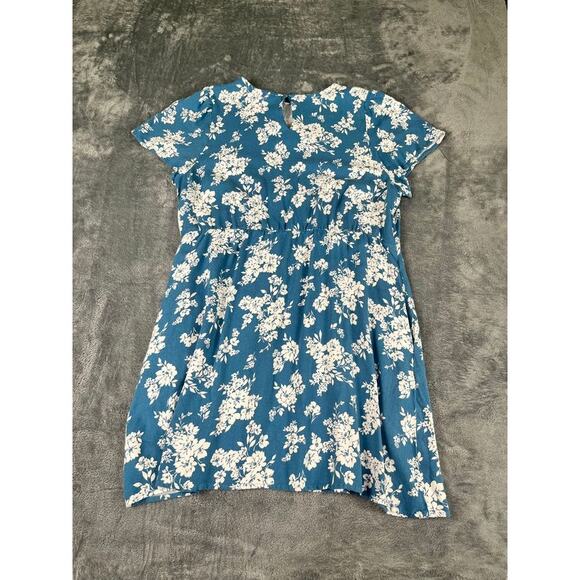 Old Navy Women’s XL Blue Floral Short Sleeve Dress Casual Fit Excellent Cond. - Picture 1 of 12